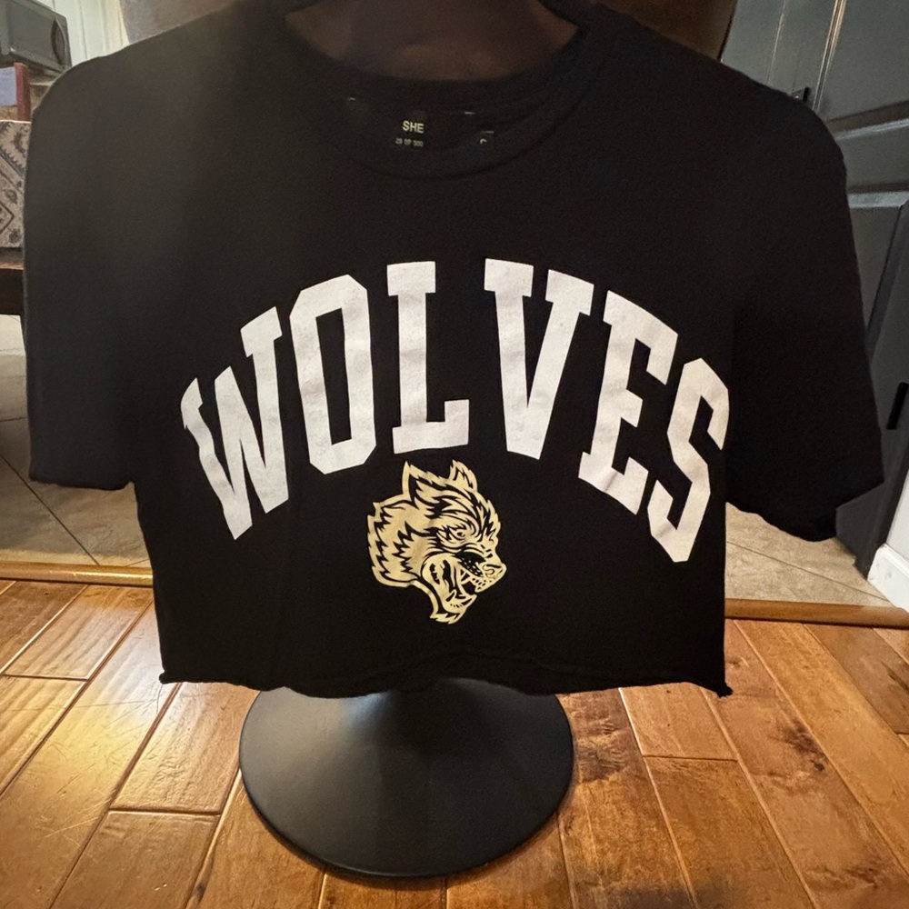 Darc Sport Black Crop Top with White and Gold Design